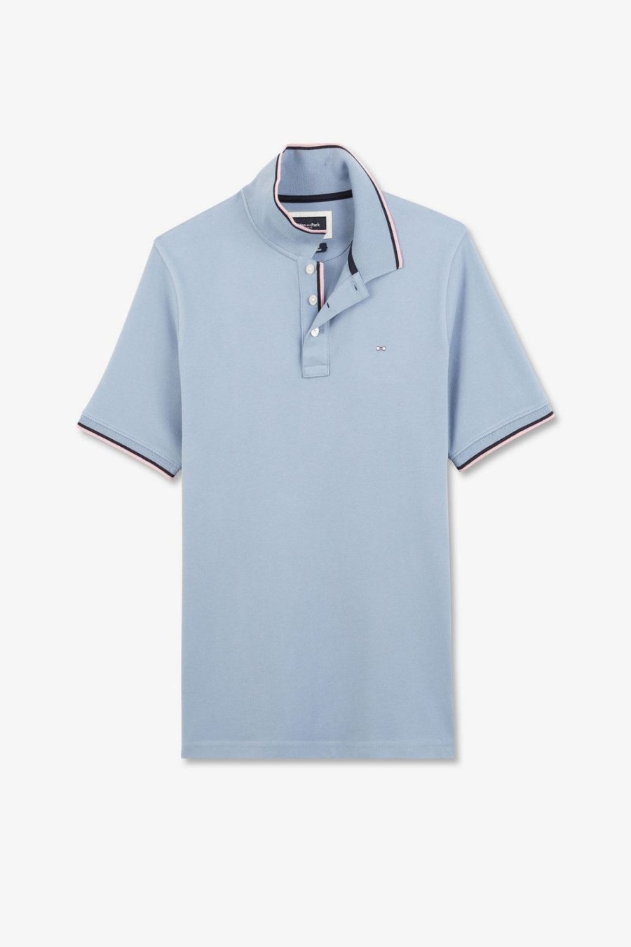 Eden Park Blue Polo Shirt In Pima Cotton | Polos