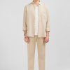 Eden Park Plain Beige Linen Shirt | Shirts