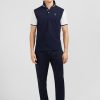 Eden Park Navy Blue Short-Sleeved Colour-Block Polo Shirt | Polos