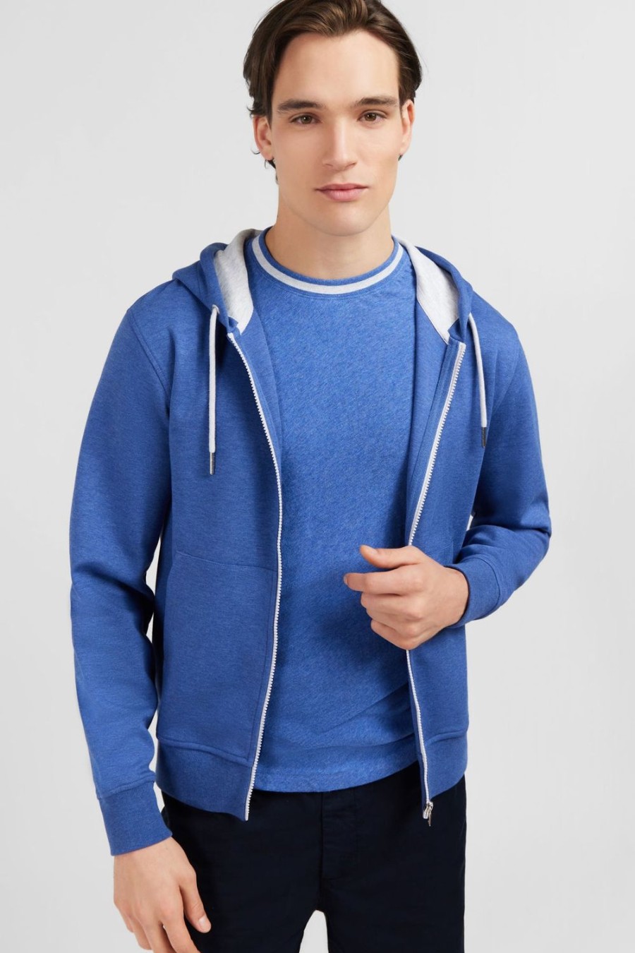 Eden Park Blue Zip Sweatshirt With Hood | Sweatshirts