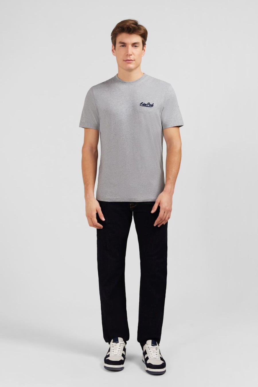 Eden Park Light Grey T-Shirt With Embroidery | T-Shirts