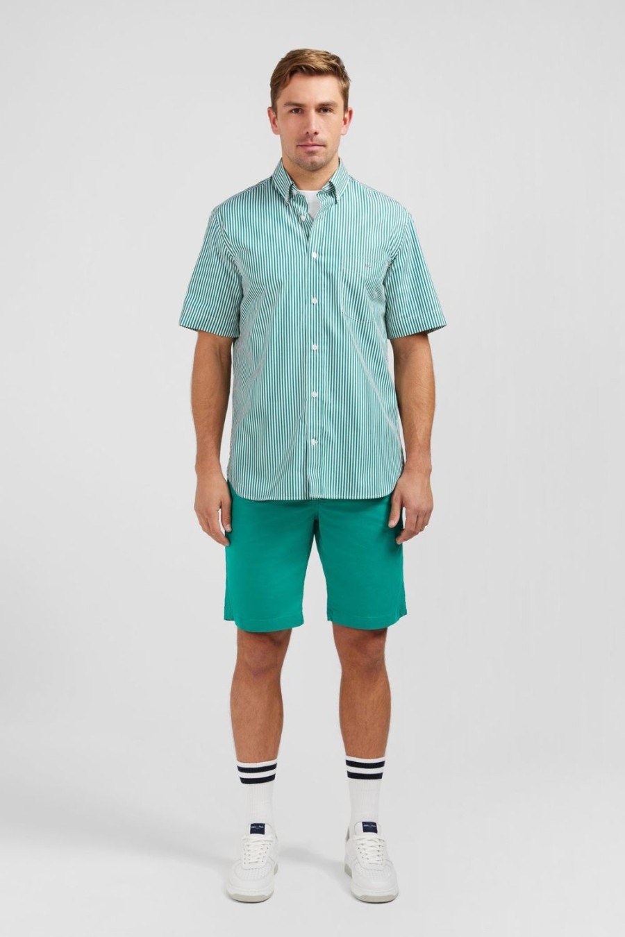 Eden Park Green Striped Shirt | Short-Sleeved Shirts