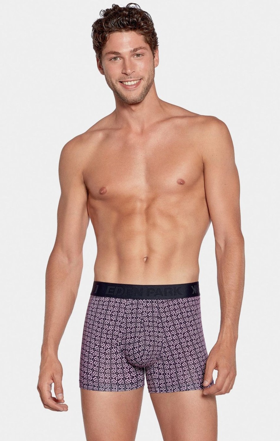 Eden Park Pack Of 2 Plain Blue And Pink Boxer Shorts With Ep Micropatterns | Underwear