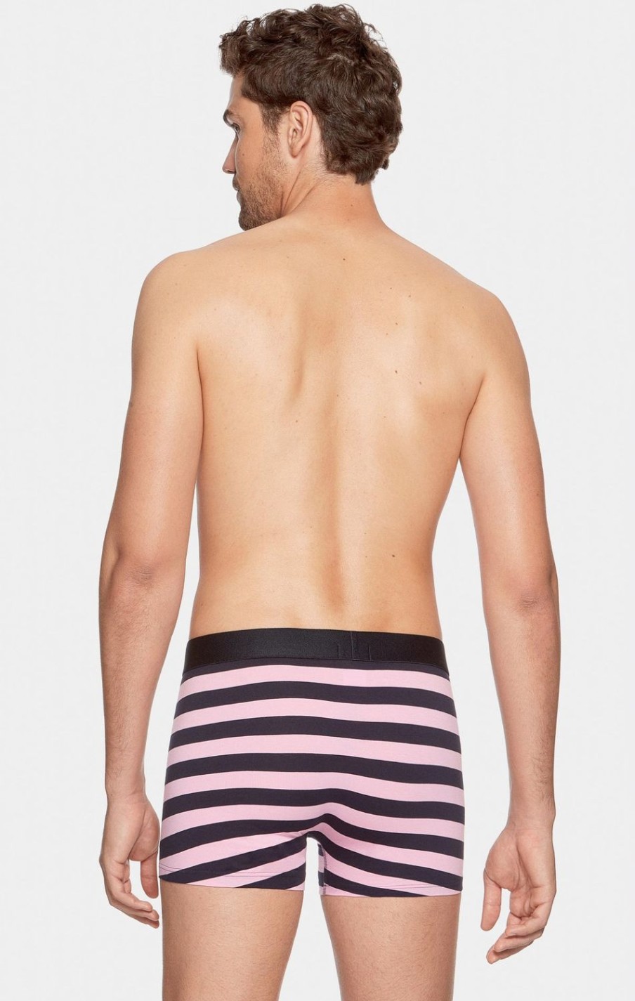 Eden Park Navy And Pink Striped Boxers In Stretch Cotton | Underwear