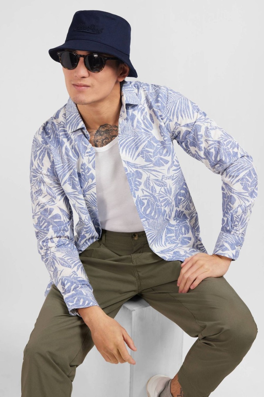 Eden Park Shirt With An Exclusive Leaves Print | Shirts