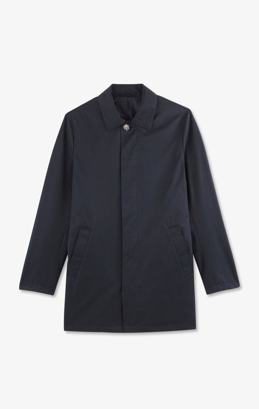 Eden Park Plain Navy Raincoat | Coats