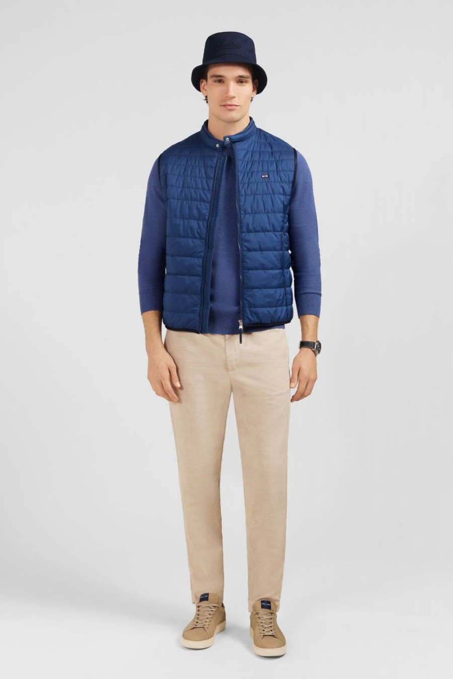 Eden Park Blue Sleeveless Puffa Jacket | Coats