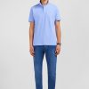 Eden Park Light Blue Stretch Pima Cotton Polo | Polos