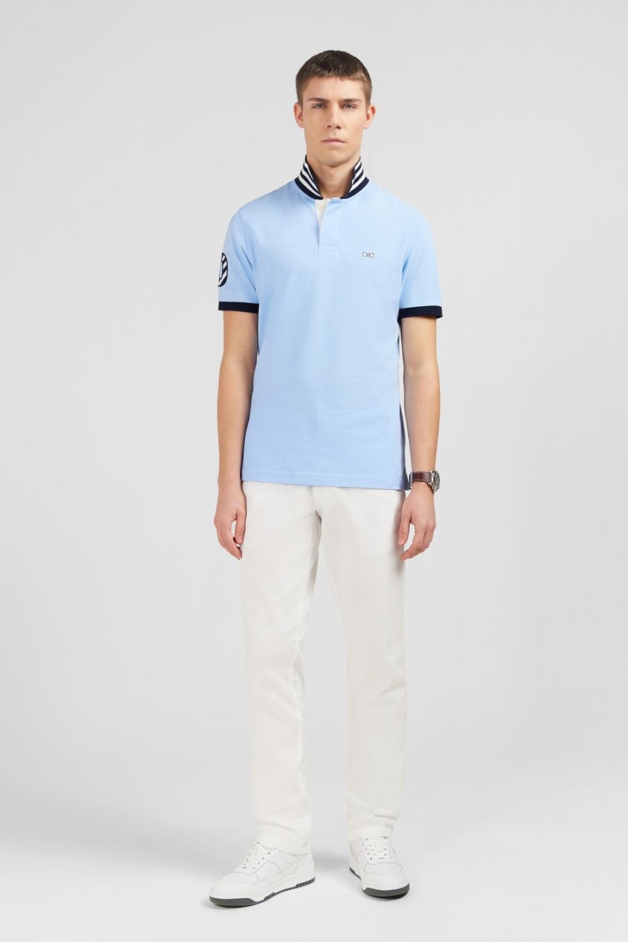 Eden Park Light Blue Short-Sleeved Polo Shirt Number 10 | Polos