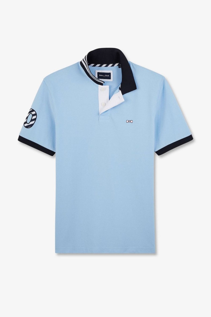 Eden Park Light Blue Short-Sleeved Polo Shirt Number 10 | Polos