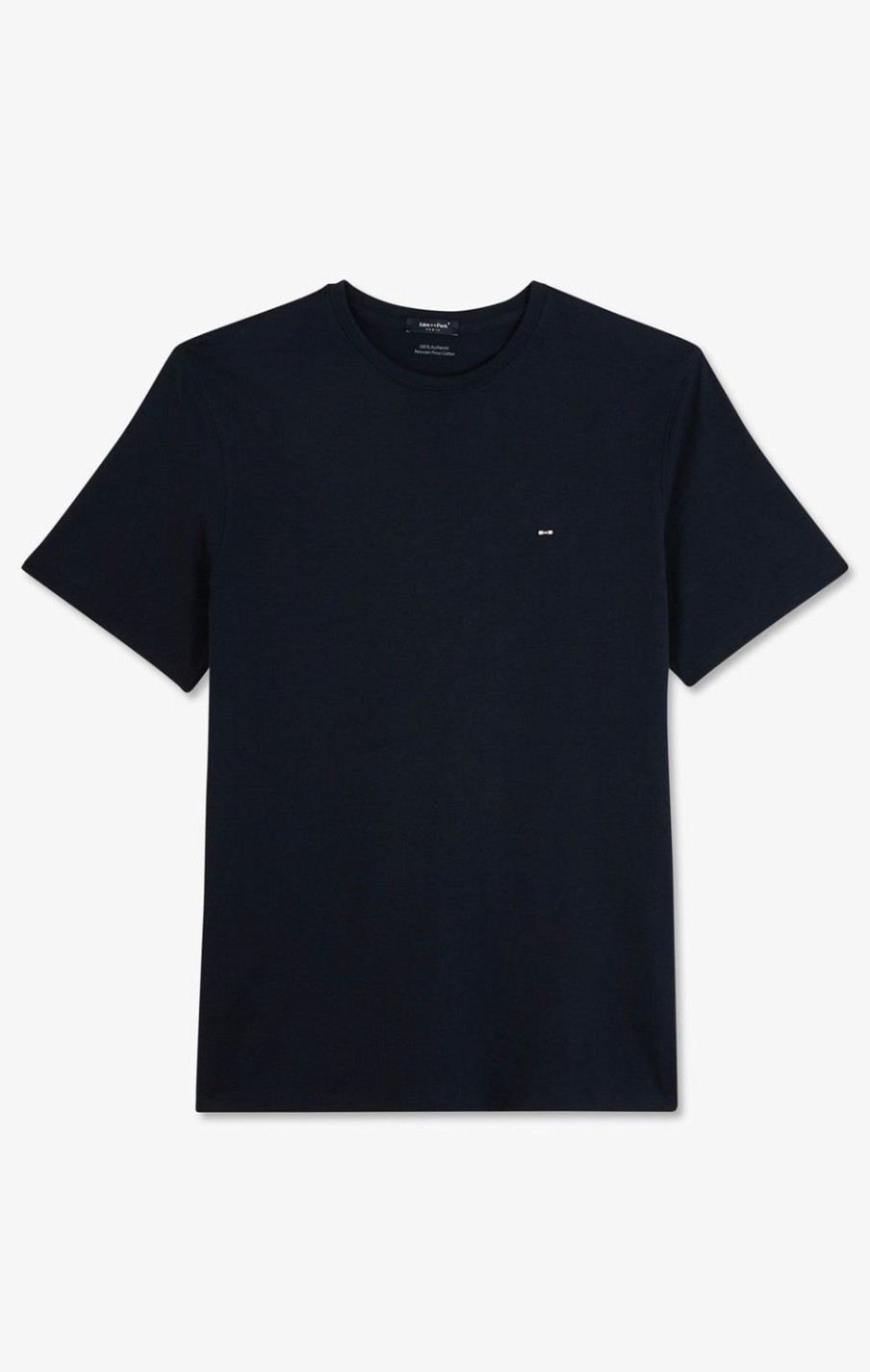 Eden Park Crew Neck Navy Blue Pima Cotton T-Shirt | T-Shirts