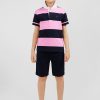 Eden Park Navy And Pink Striped Rugby Shirt | Children