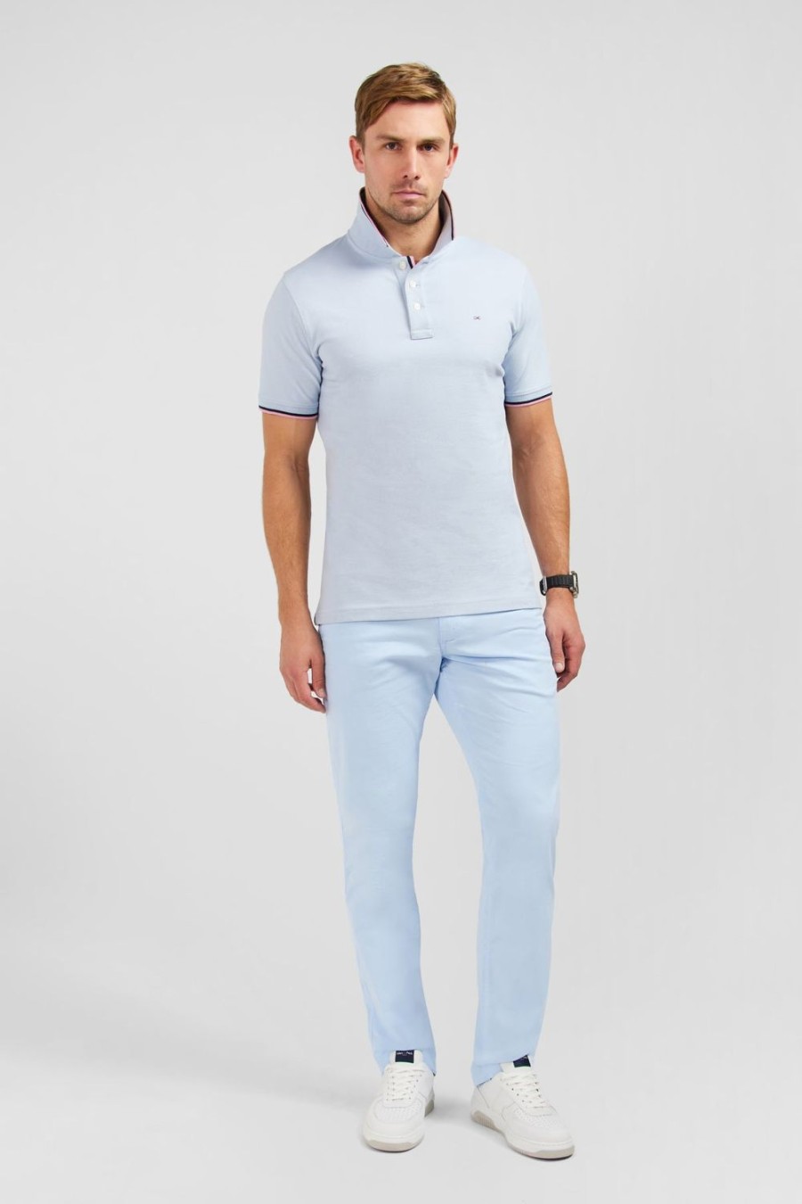 Eden Park Light Blue Polo Shirt In Pima Cotton | Polos