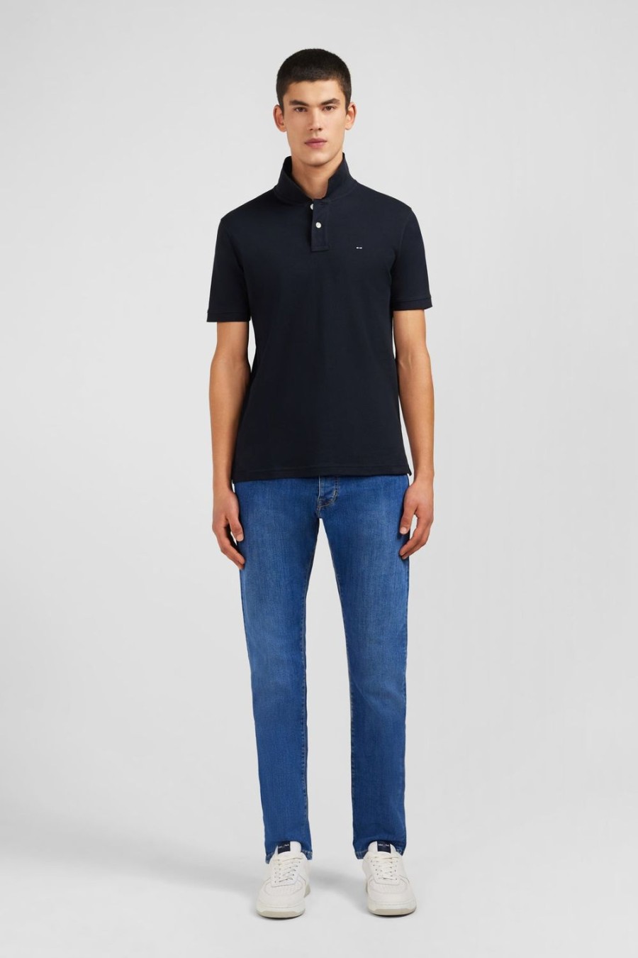 Eden Park Black Stretch Pima Cotton Polo | Polos