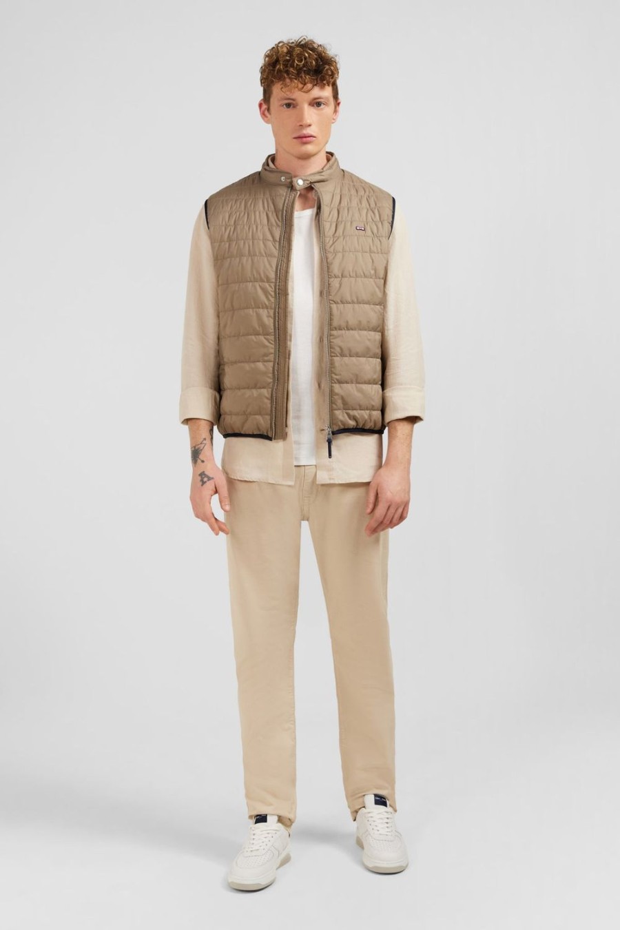 Eden Park Beige Sleeveless Puffa Jacket | Coats