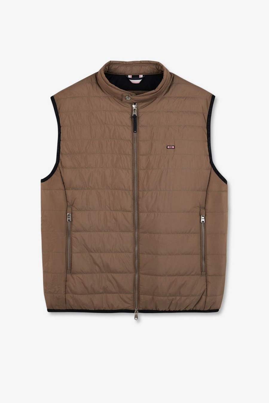 Eden Park Beige Sleeveless Puffa Jacket | Coats