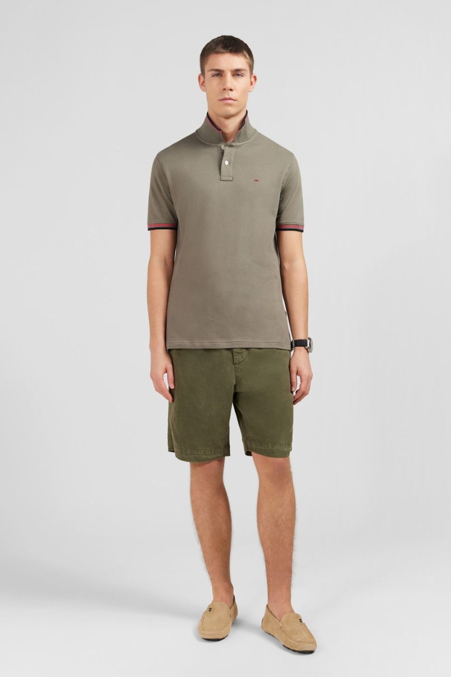 Eden Park Khaki Polo Shirt In Pima Cotton | Polos