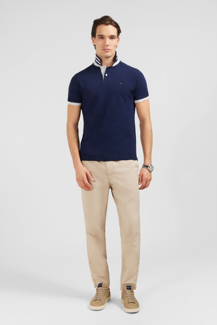 Eden Park Navy Blue Short-Sleeved Polo Shirt | Polos