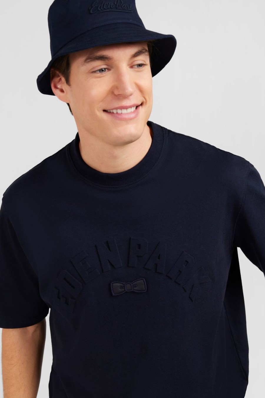 Eden Park Dark Blue Eden Park Embossed T-Shirt | T-Shirts