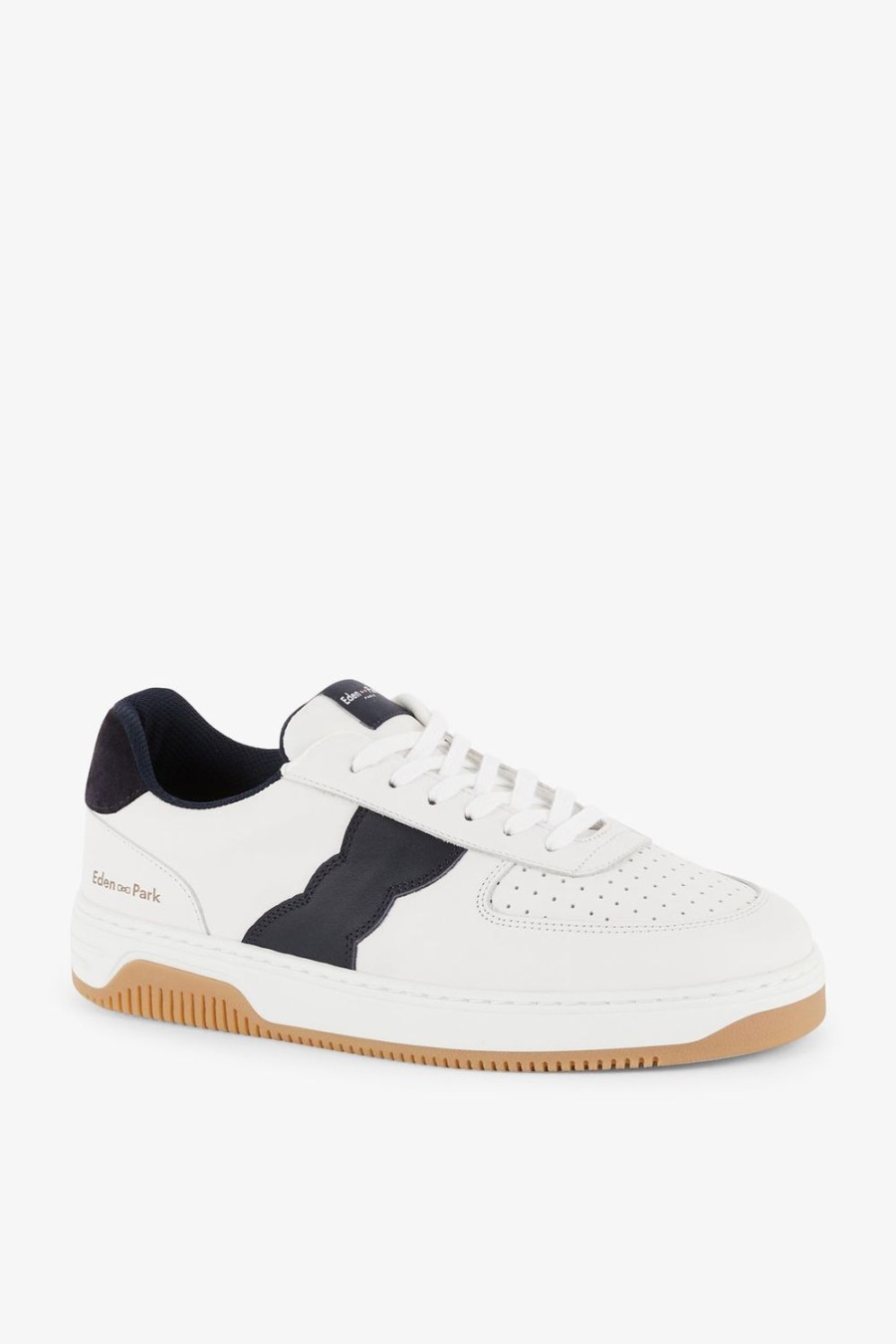 Eden Park Two-Tone White Leather Trainers | Sneakers