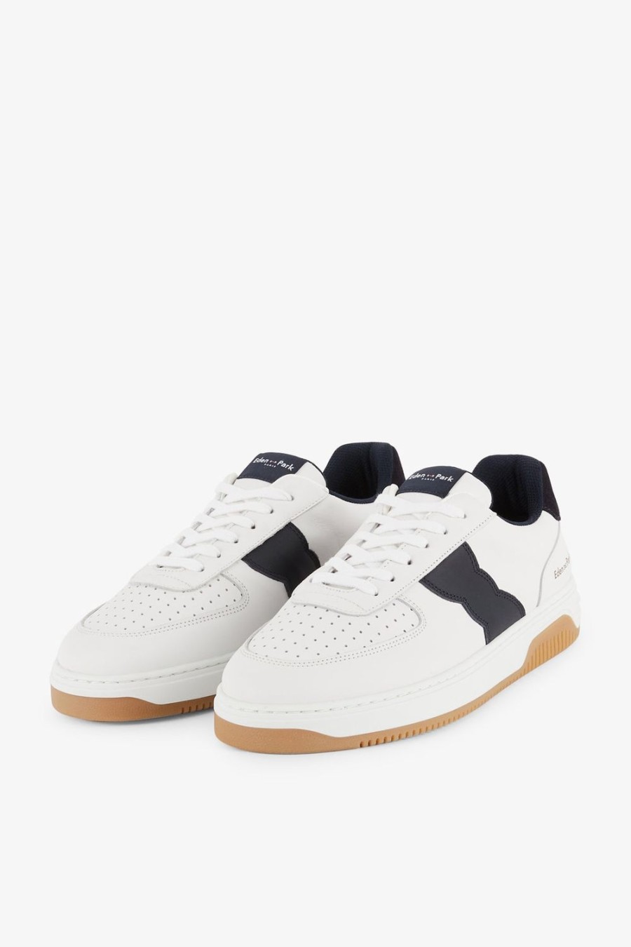 Eden Park Two-Tone White Leather Trainers | Sneakers