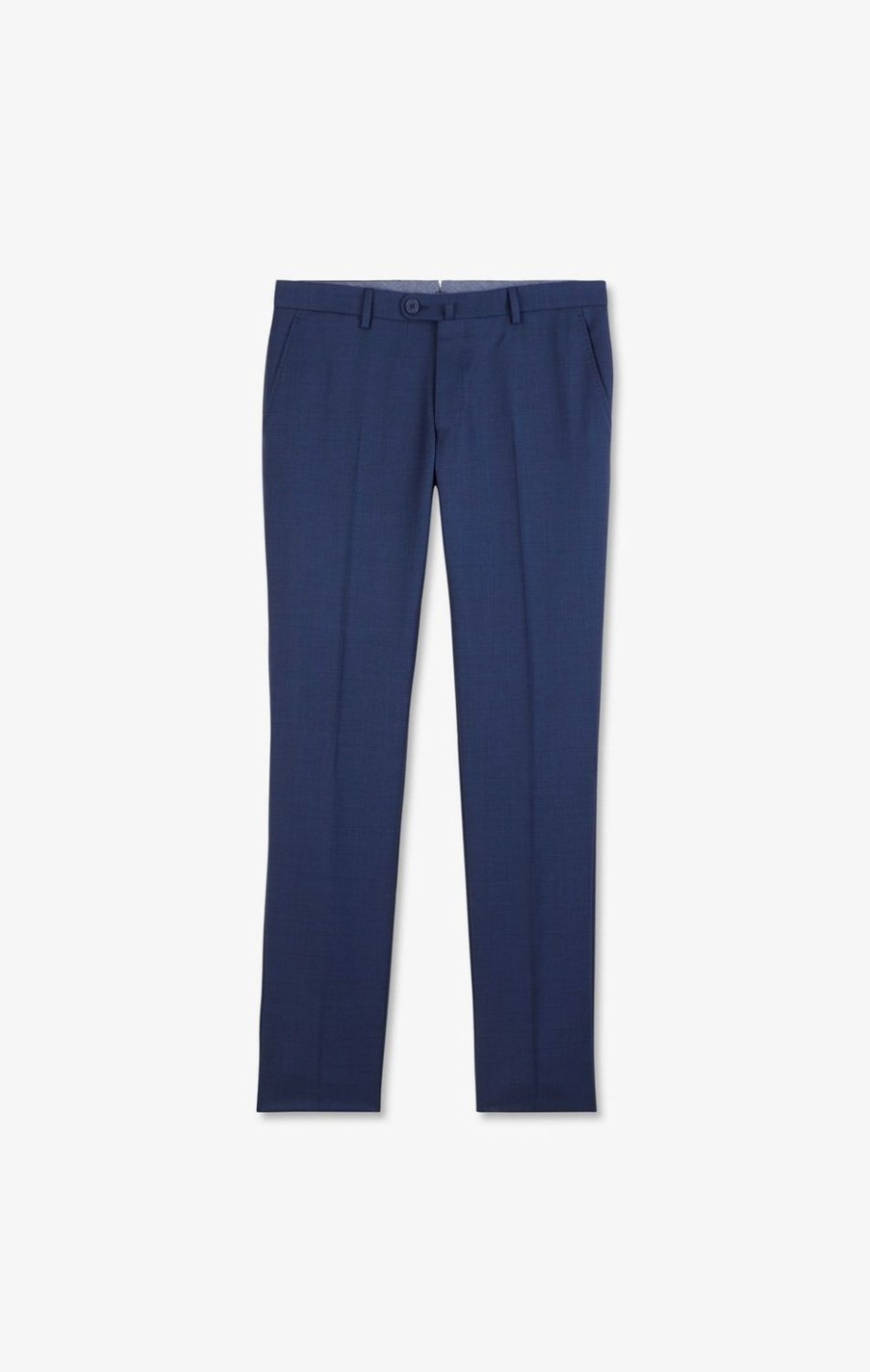 Eden Park Slim Blue Wool Trousers With Broken Fold | Pants