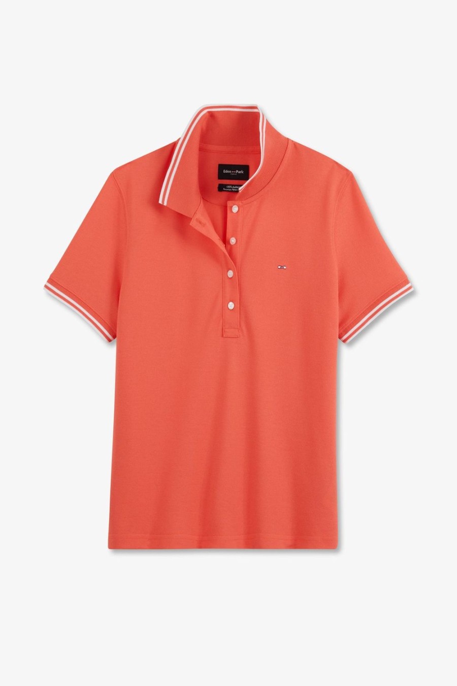 Eden Park Pink Cotton Pima Short-Sleeved Polo Shirt | Polos