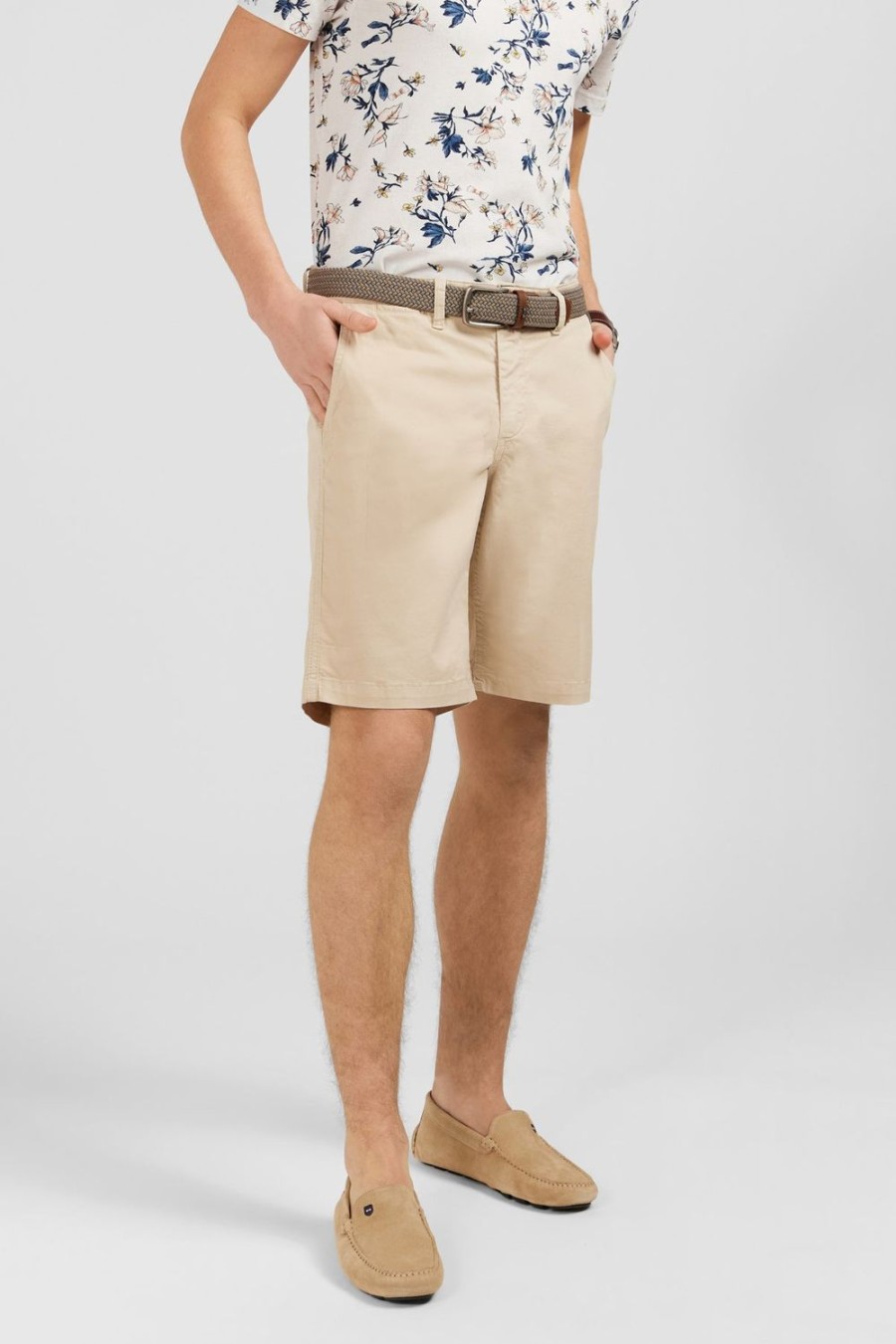 Eden Park Plain Beige Bermuda Shorts | Shorts & Bermudas