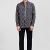 Eden Park Dark Blue Poplin Shirt With Foliage Print | Shirts