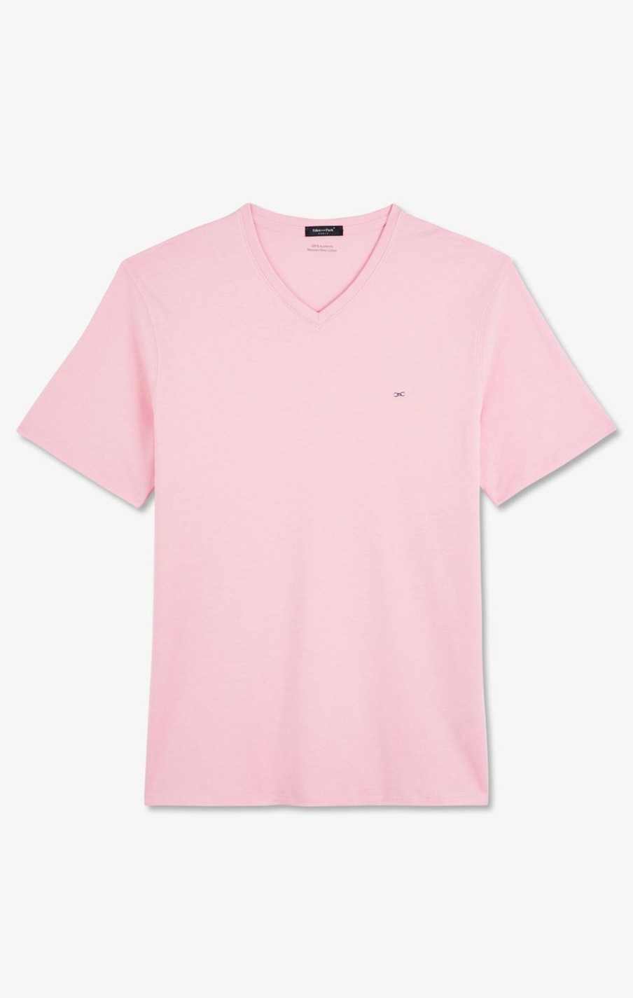 Eden Park V-Neck Pink Light Pima Cotton T-Shirt | T-Shirts