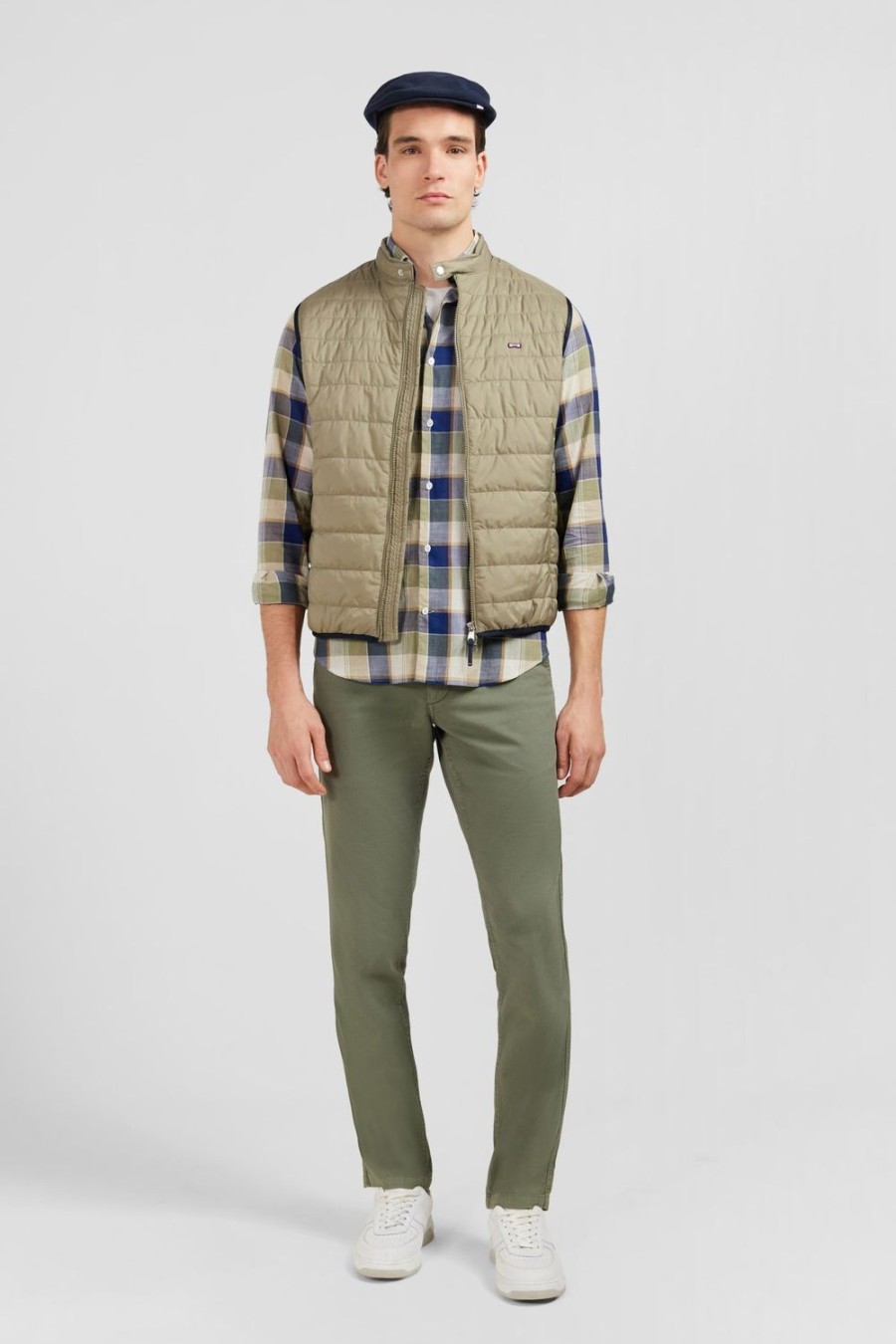 Eden Park Light Khaki Sleeveless Puffa Jacket | Coats