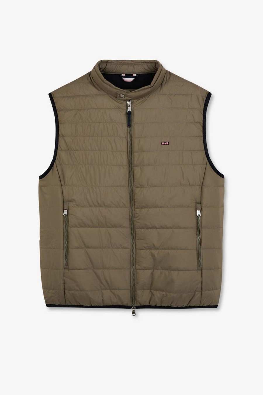 Eden Park Light Khaki Sleeveless Puffa Jacket | Coats