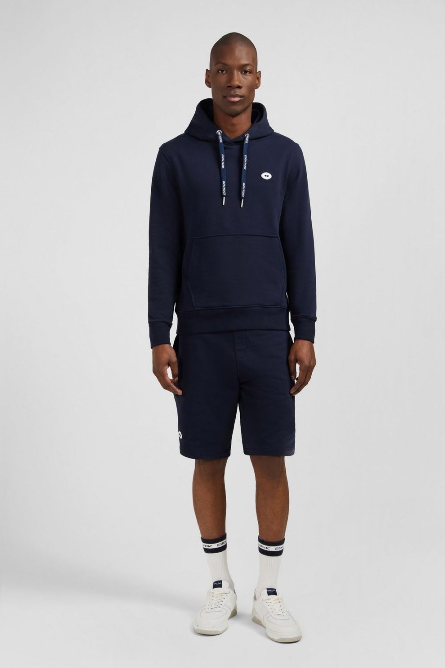 Eden Park Plain Dark Blue Hooded Sweatshirt | Sweatshirts