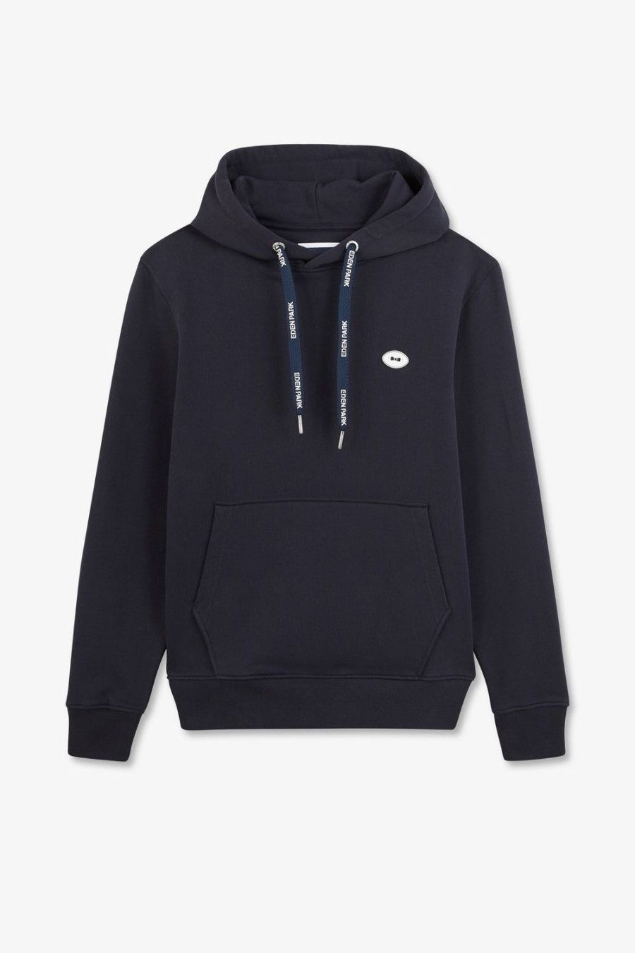 Eden Park Plain Dark Blue Hooded Sweatshirt | Sweatshirts