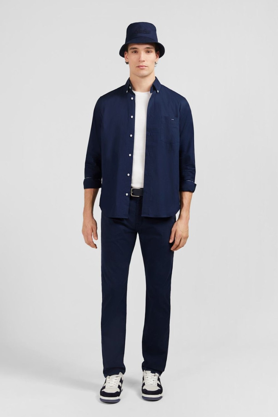 Eden Park 5-Pocket Straight-Leg Navy Trousers | Pants