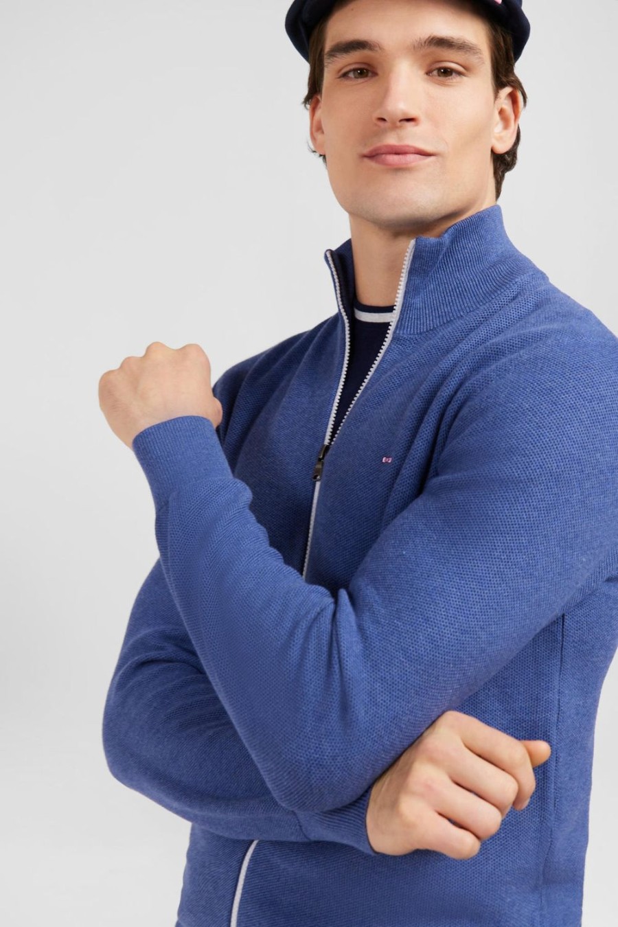 Eden Park Blue Zip Cardigan | Cardigans