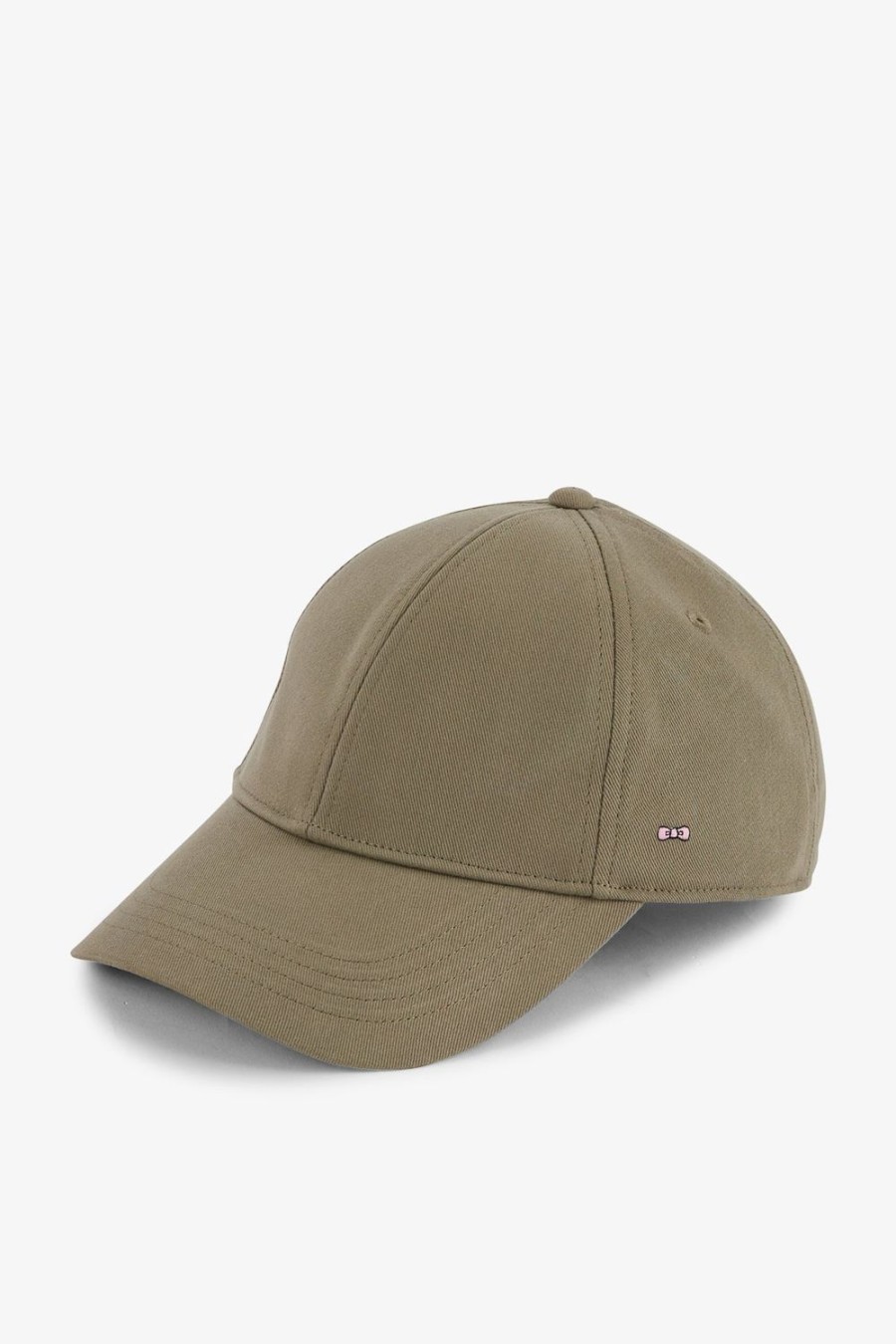 Eden Park Dark Beige Cotton Canvas Cap With Bow Tie Embroidery | Caps