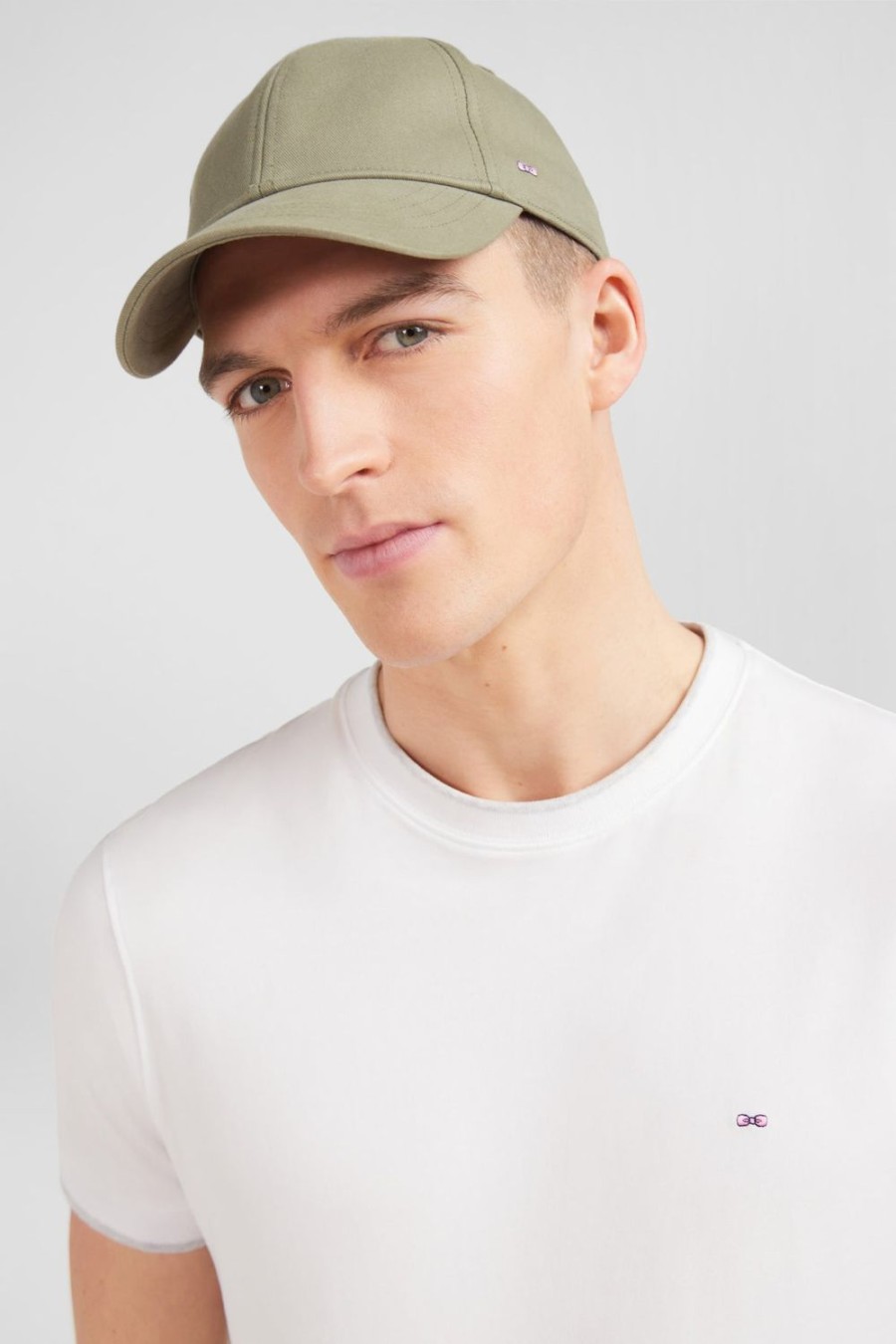 Eden Park Dark Beige Cotton Canvas Cap With Bow Tie Embroidery | Caps