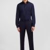 Eden Park Regular Dark Blue Wool Trousers With Broken Fold | Pants