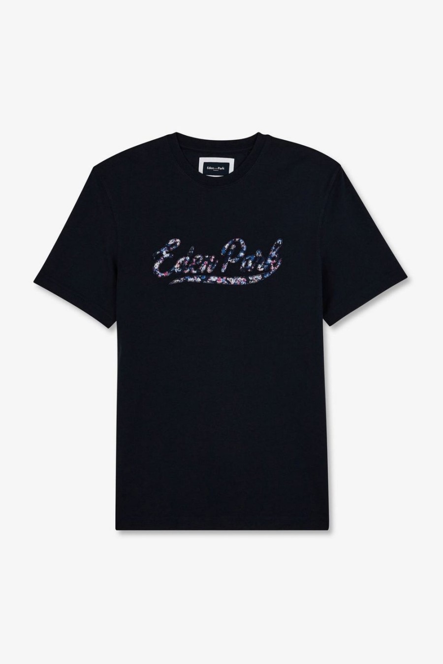 Eden Park Dark Blue T-Shirt With Eden Park Lettering | T-Shirts