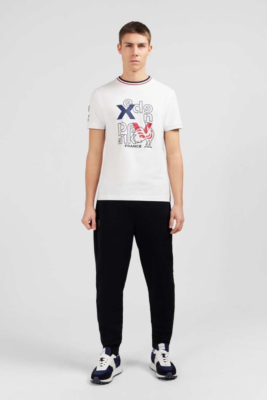 Eden Park Xv De France White Printed Short-Sleeved T-Shirt | T-Shirts