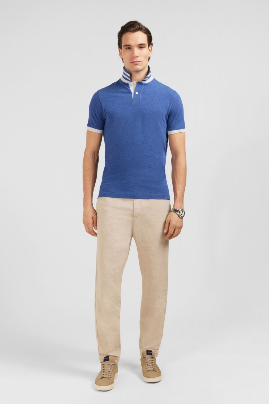 Eden Park Blue Short-Sleeved Polo Shirt | Polos