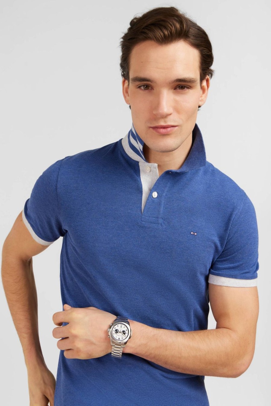 Eden Park Blue Short-Sleeved Polo Shirt | Polos