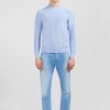 Eden Park Light Blue Jumper In A Linen Blend | Sweaters