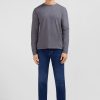 Eden Park Long Sleeved Grey Cotton T-Shirt | T-Shirts