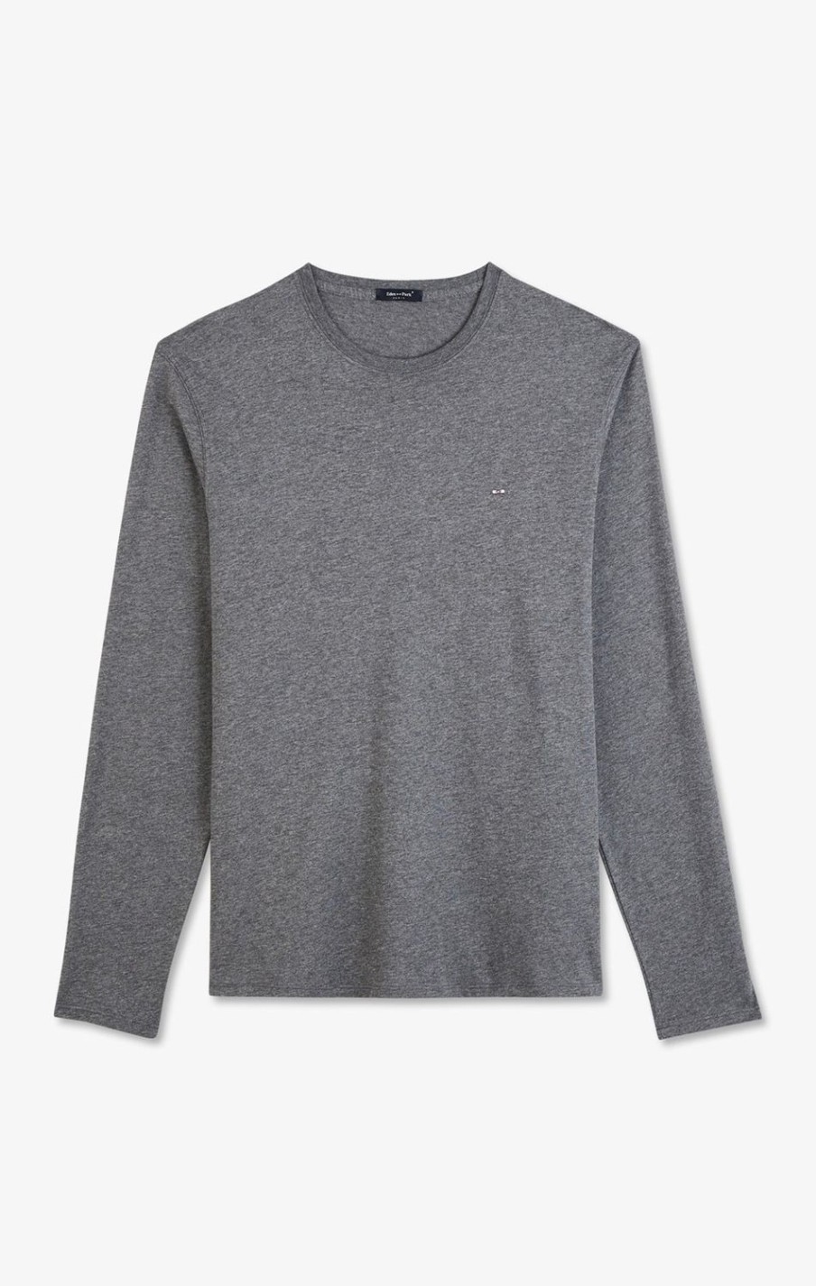 Eden Park Long Sleeved Grey Cotton T-Shirt | T-Shirts