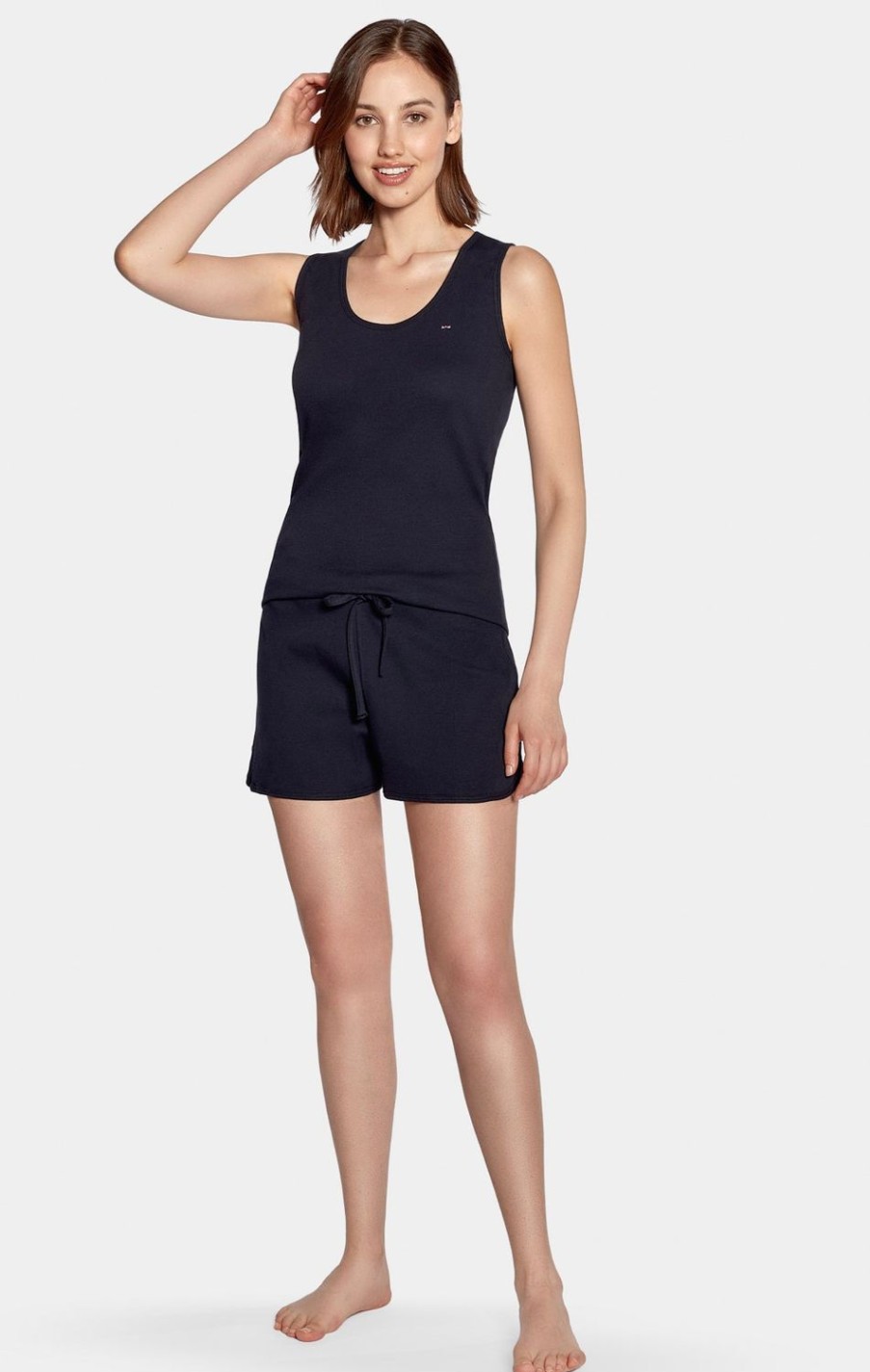 Eden Park Short Navy Pyjama Set In Stretch Cotton | Pajamas