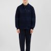 Eden Park Navy Cotton Zip Cardigan In Combination Knit | Children