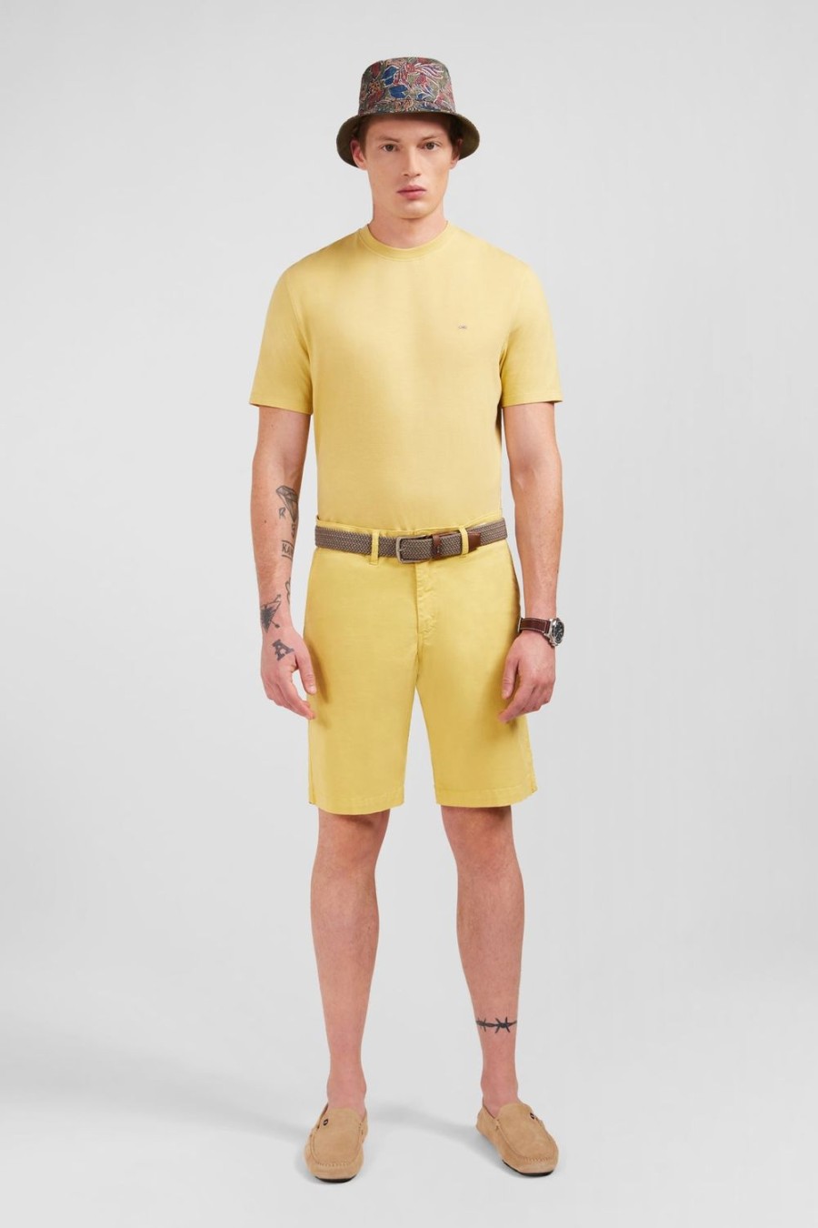 Eden Park Plain Yellow Bermuda Shorts | Shorts & Bermudas