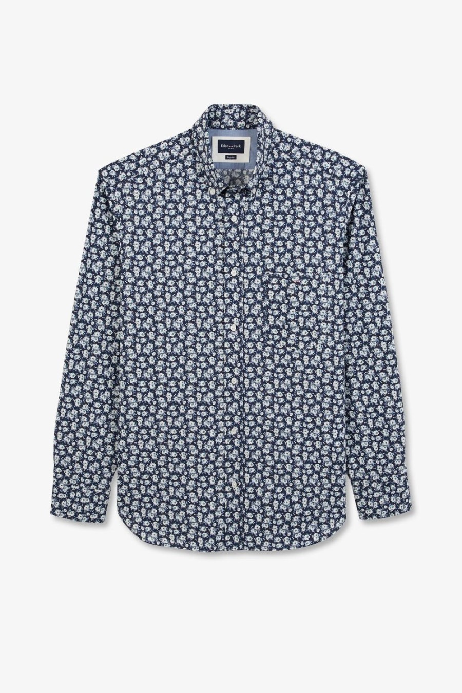 Eden Park Navy Blue Shirt With Exclusive Floral Print | Shirts